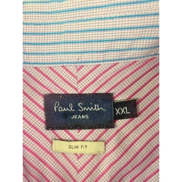 PAUL SMITH Jeans Mens Long Sleeve Slim Fit Cotton Button Up Shirt Size XXL - Picture 6 of 10